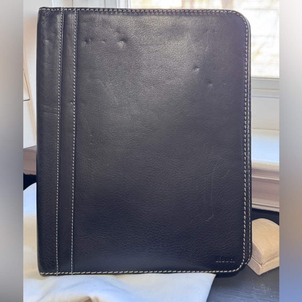 🖤✨ ROOTS Black Leather Notebook Portfolio — Timeless Professional Luxury ✨🖤